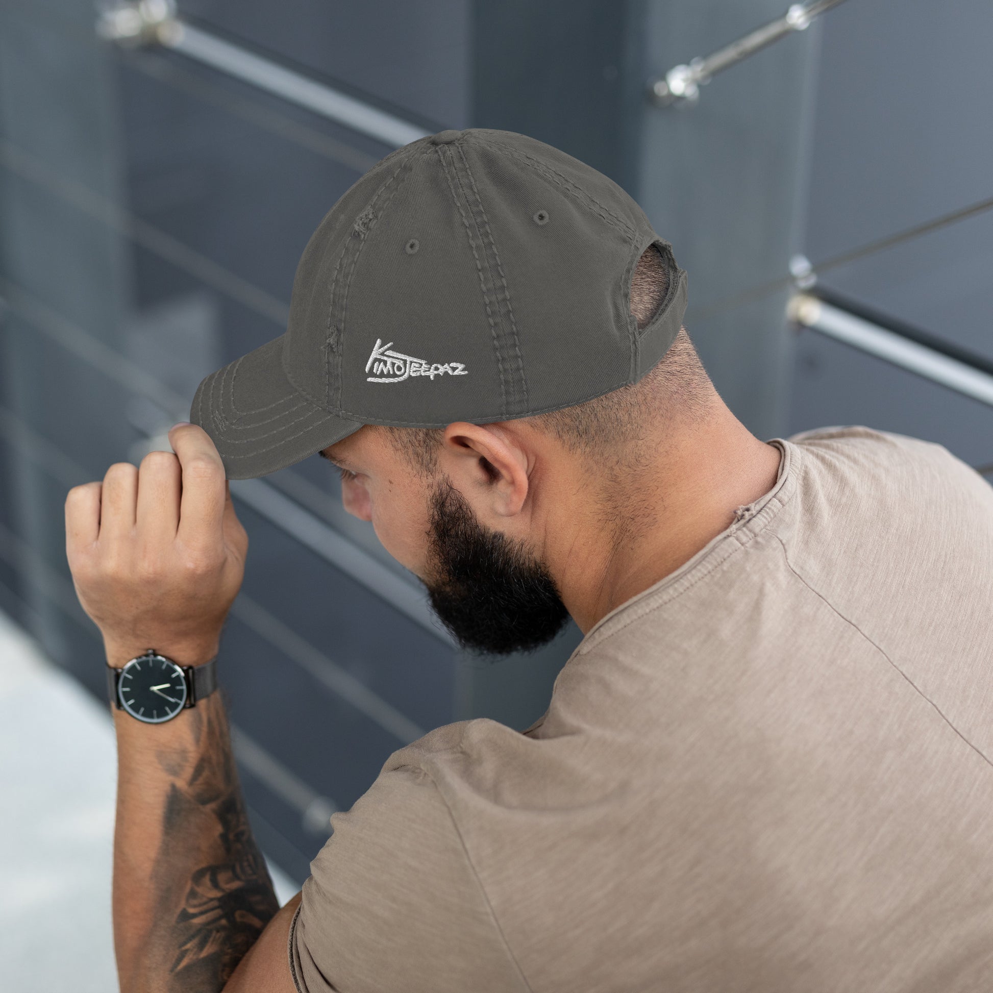Charcoal Distressed Kimo Jeepaz Adjustable Hat