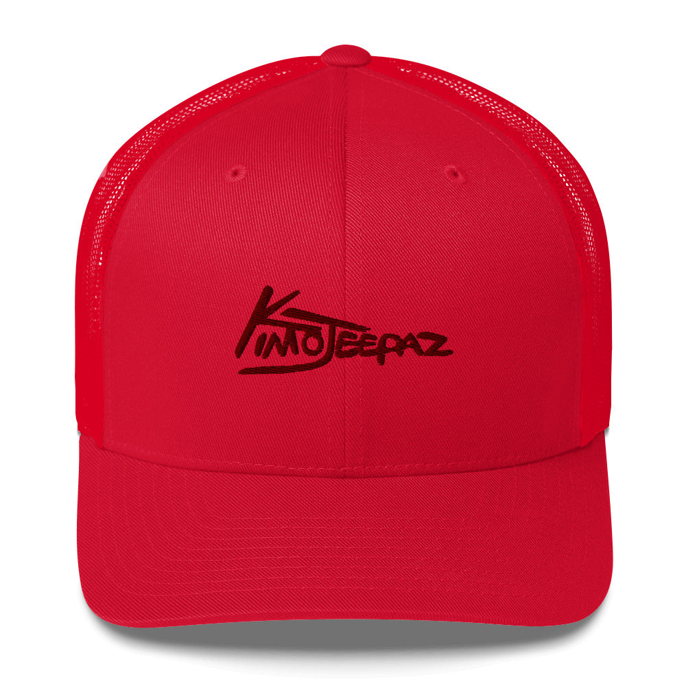 Red and Black Kimo Jeepaz Meshed Back Truck-Fit Cap