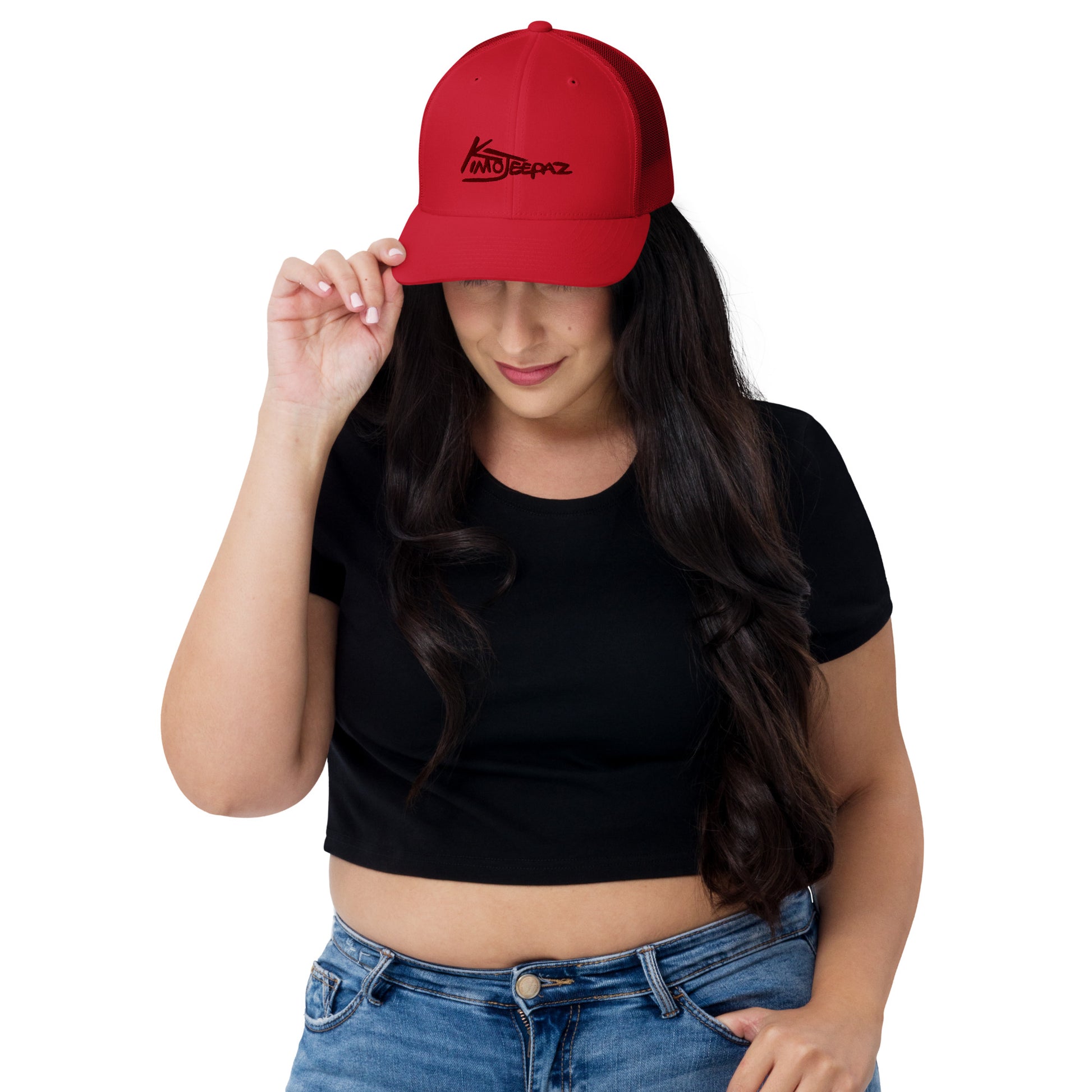 Red and Black Kimo Jeepaz Meshed Back Truck-Fit Cap